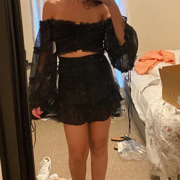 ASOS | Black Chiffon Mini Skirt - Picture 3 of 7